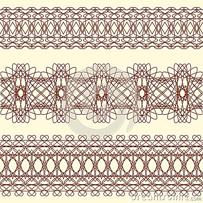 Set of borders seamless elements