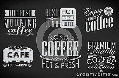 Set of coffee labels