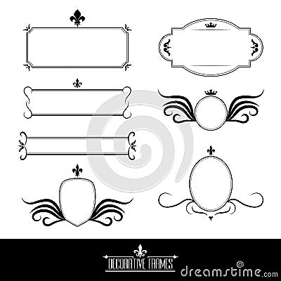 Set of decorative ornate frames and borders