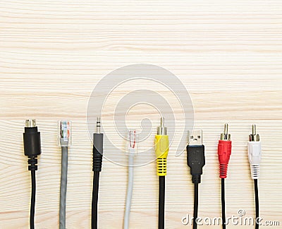 Set of electrical plugs USB, Sound and other