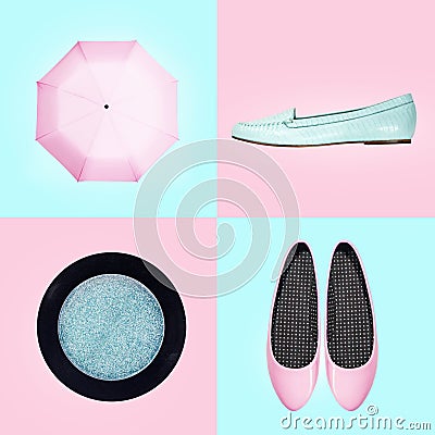 Set of footwear and accessories for women