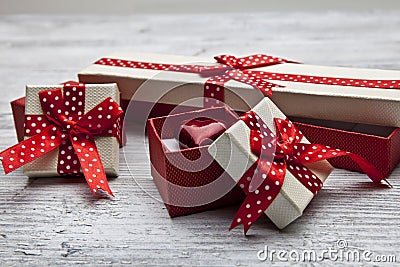 Set of gift box with hart