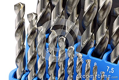 Set of hardened steel metal drill bits