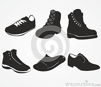 Set of icons of men s shoes