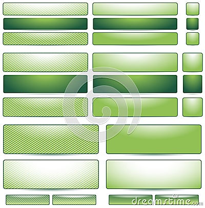 Set of green buttons for website