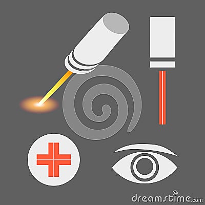 Set of laser medicine icons
