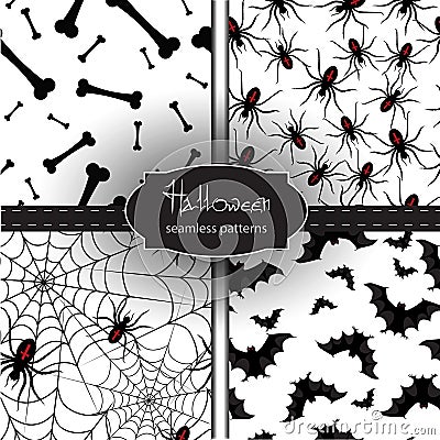 Set Of Seamless Halloween Backgrounds Stock Vector - Image: 60238834