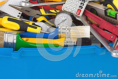 Set of tools in toolbox