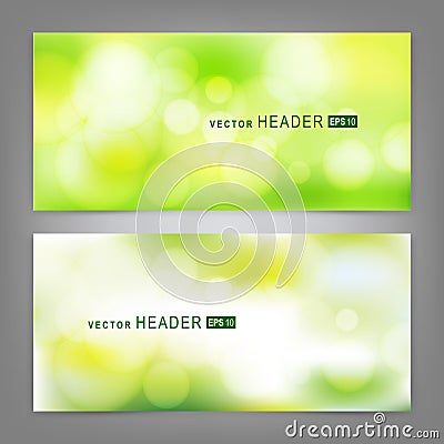 Set of vector banners with bokeh