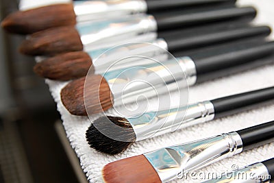  Brush Sets on Set Of Wet Make Up Brushes Royalty Free Stock Photography   Image