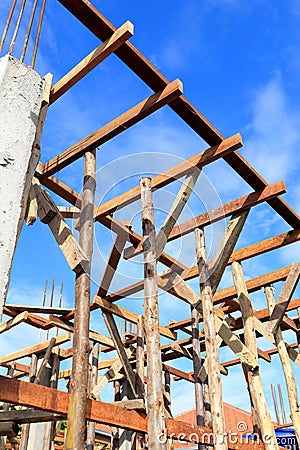 Set of wood pine timber for construction building
