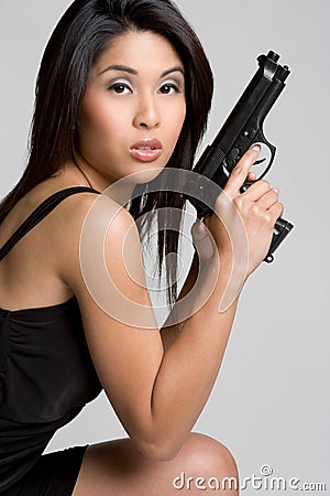 Sexy Asian Gun Woman