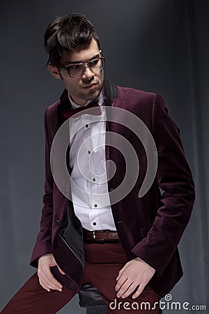 Sexy fashion male model dressed elegant