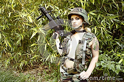 Sexy female soldier