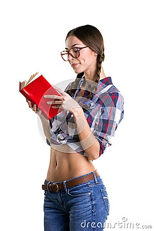 Sexy girl reading