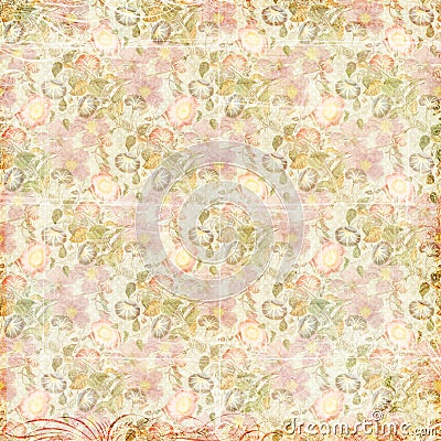 Shabby Chic vintage flowers floral grungy background