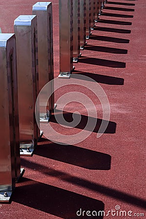 Shadows on modern columns pillars