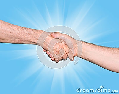 Shaking hands of two male people