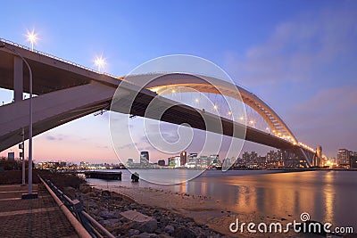 Shanghai Lupu Bridge night view