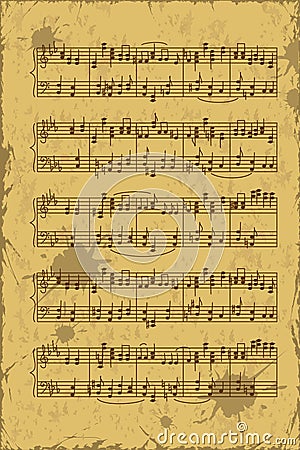 Sheet of music stave notes