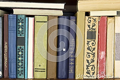 Shelves with books