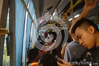 Shenzhen, China: crowded bus