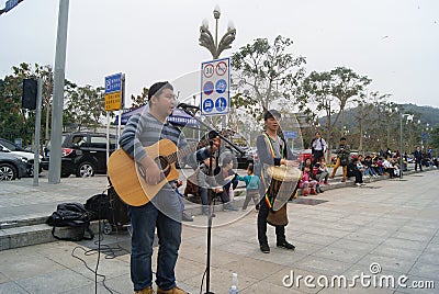 Shenzhen, China: Street concert