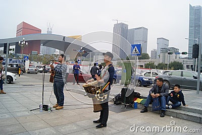 Shenzhen, China: Street concert