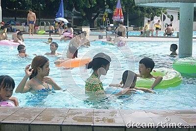 Shenzhen, China: swimming in the swimming pool