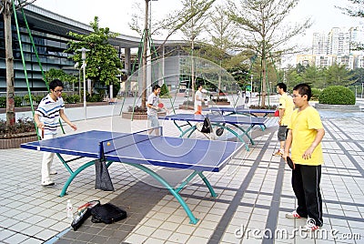 Shenzhen china: to play table tennis