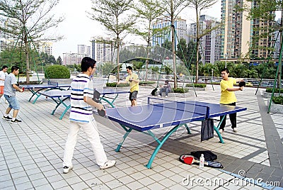 Shenzhen china: to play table tennis