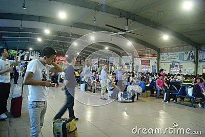 Shenzhen, China: train station waiting room