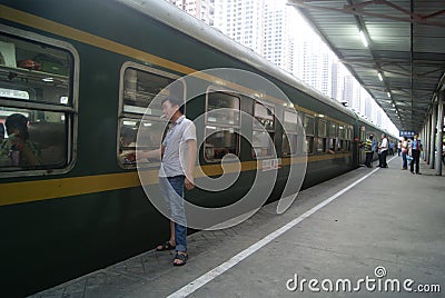 Shenzhen, China: train station waiting room