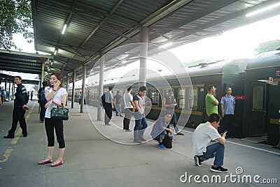 Shenzhen, China: train station waiting room