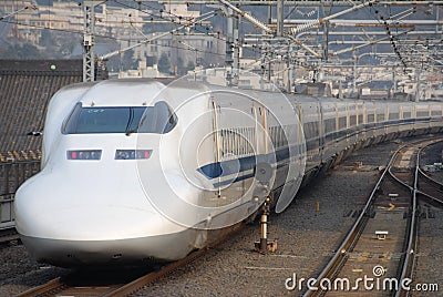 Shinkansen bullet train in Japan