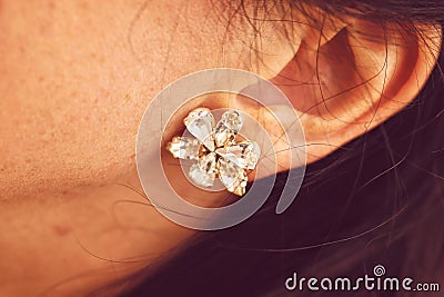 Shiny diamond earrings