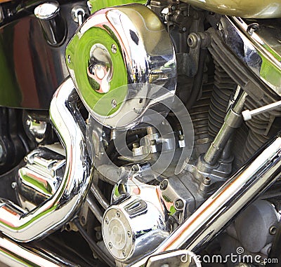 Shiny motorcycle engine