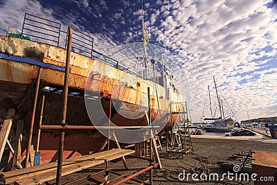Ship construction,port Sozopol.