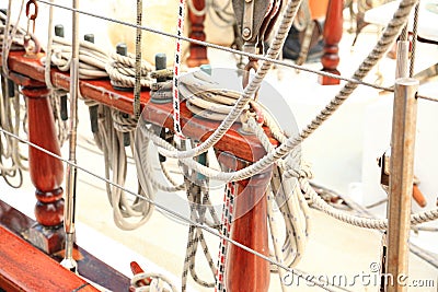 Ship rigging on old yacht