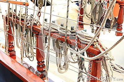 Ship rigging on old yacht