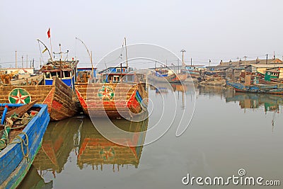 Ships in the fishing port terminal