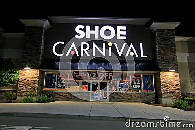 Shoe Carnival store at night