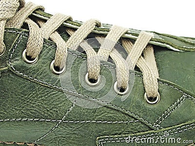 Shoe laces in close-up