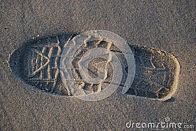 Shoe print on the beach