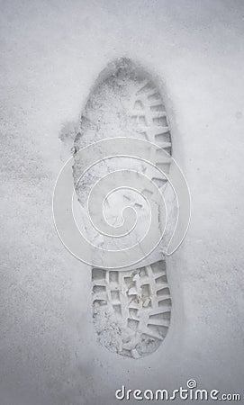 Shoe Print In Snow