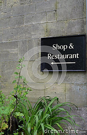 Shop and Restaurant sign.