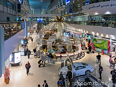 Shopping area in terminal of Dubai Inernational Airport