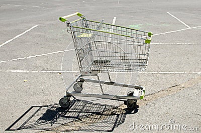 Shopping cart at parking lot