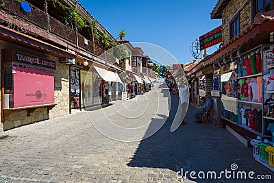 Shopping street in the seaside town