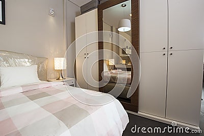 Show home bedroom with wardrobe